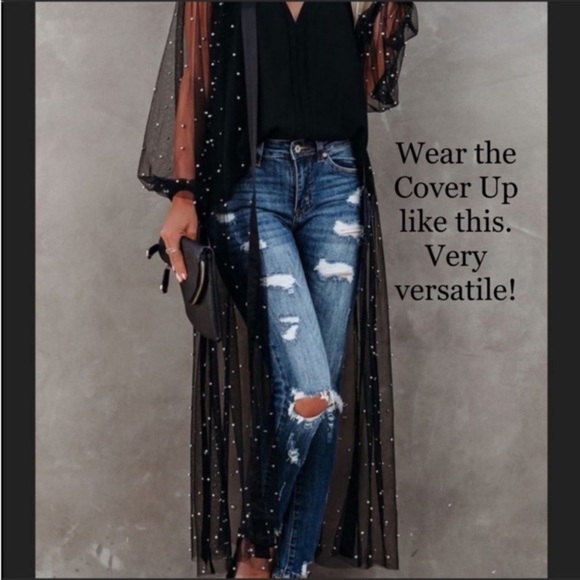 #49 White Kimono/Duster w/Bubble Sleeves - Picture 2 of 6